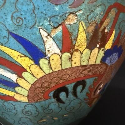 Ming Dynasty Antique Tall Cloisonné Vases c1400's