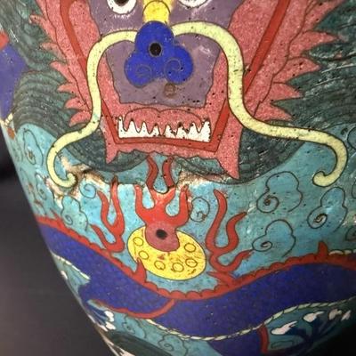 Ming Dynasty Antique Tall Cloisonné Vases c1400's