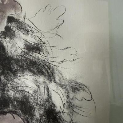 Pegge Hooper Signed Drawing - Hawaiian Woman with Lei