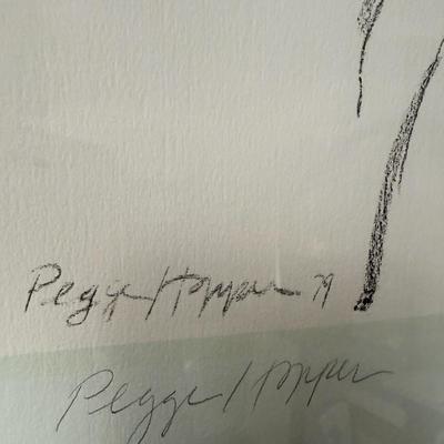 Pegge Hooper Signed Drawing - Hawaiian Woman with Lei