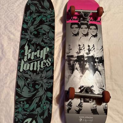 Sale Photo Thumbnail #283: See pics. Kryptonics skateboard appears new, Andy Warhol skateboard has some wear.