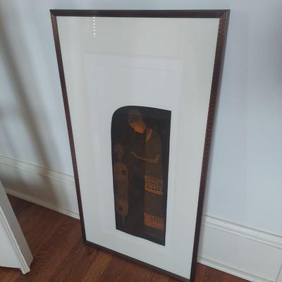 Signed/Numbered Print “The Harpist” by M. Melume (E-BBL)