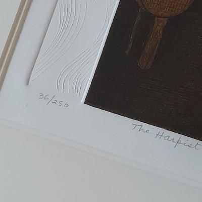 Signed/Numbered Print “The Harpist” by M. Melume (E-BBL)