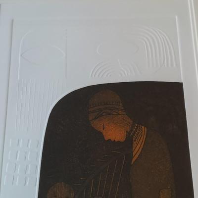 Signed/Numbered Print “The Harpist” by M. Melume (E-BBL)