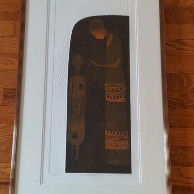 Signed/Numbered Print “The Harpist” by M. Melume (E-BBL)