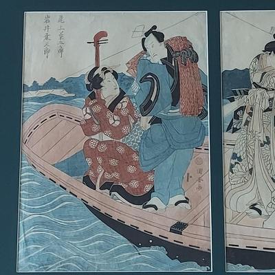 Two Japanese Triptych Pieces w/ COA (DR-BBL)