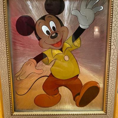 Mickey Mouse framed foil art