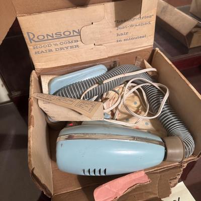 Vintage Hair Dryer & Sewing Box