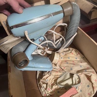 Vintage Hair Dryer & Sewing Box