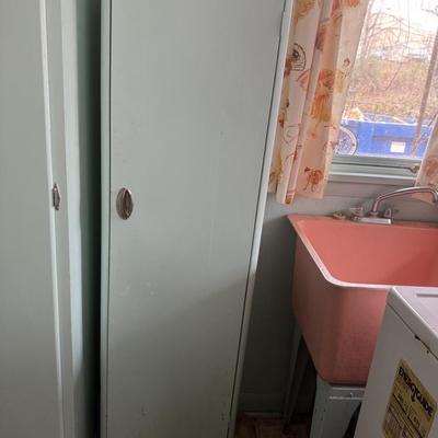 Vintage Metal Cabinet with Cool Contents