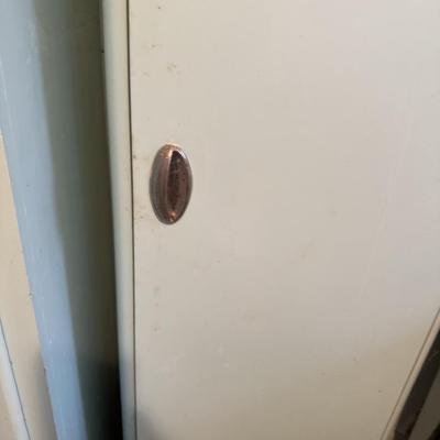 Vintage Metal Cabinet with Cool Contents