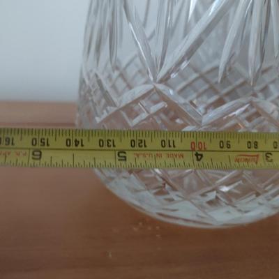 Edinburgh Scotland Crystal Vase with Artificial Flower Arrangement