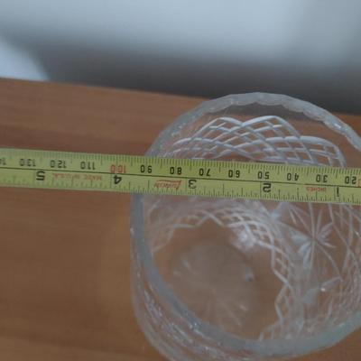 Edinburgh Scotland Crystal Vase with Artificial Flower Arrangement