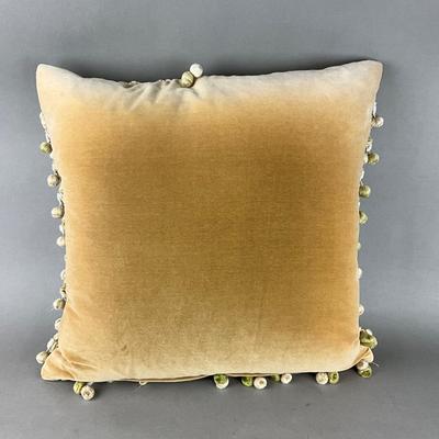 1029 Large Botanical Needlepoint Down Filled Accenrt Pillow