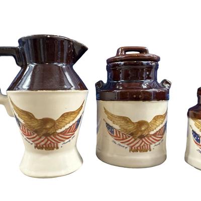 McCoy Pottery Salt, Pepper, Creamer & Sugar – Eagle Motif