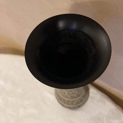 Brass etched vase