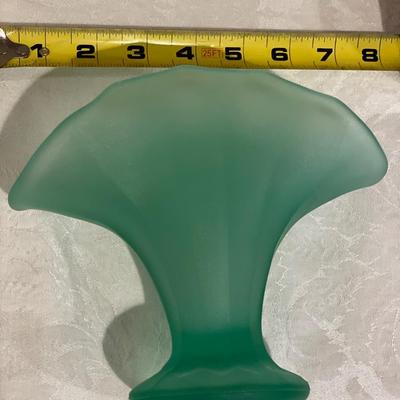 Green satin vase