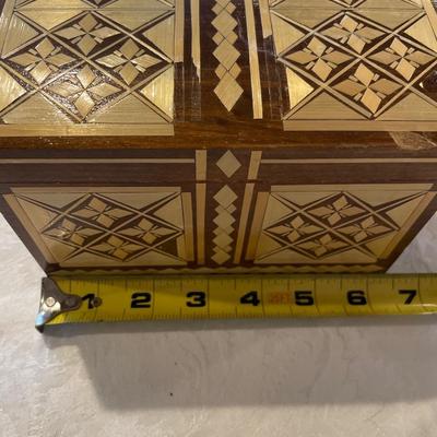 Hand carved wood jewelry box