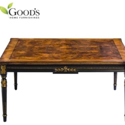 Karges Furniture Rectangular Directoire Cocktail Table Gilt Leaf Accents