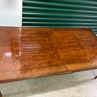 Karges Furniture Rectangular Directoire Cocktail Table Gilt Leaf Accents