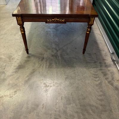 Karges Furniture Rectangular Directoire Cocktail Table Gilt Leaf Accents