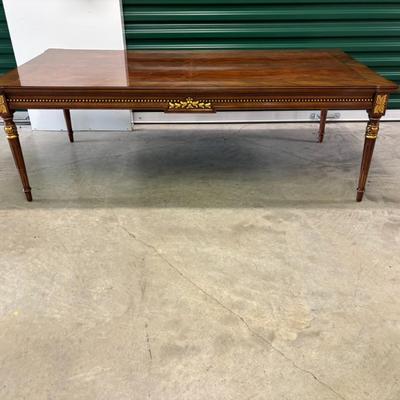 Karges Furniture Rectangular Directoire Cocktail Table Gilt Leaf Accents