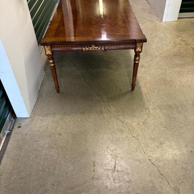 Karges Furniture Rectangular Directoire Cocktail Table Gilt Leaf Accents