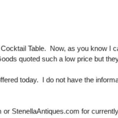 Karges Furniture Rectangular Directoire Cocktail Table Gilt Leaf Accents