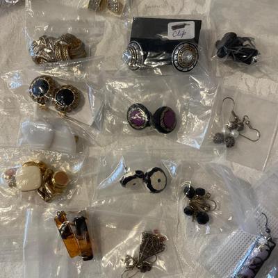 Earrings lot with post and clip on earrings