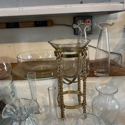 G1081 Glass Vases and Bowls Lot