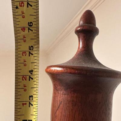 Vintage Wooden Queen Bed Frame with Turned Posts