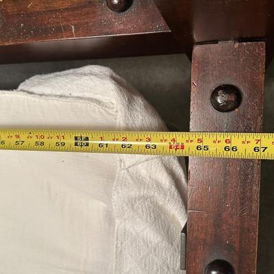 Vintage Wooden Queen Bed Frame with Turned Posts