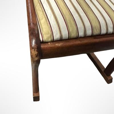 Vintage Wooden Carved-Back Rocking Chair