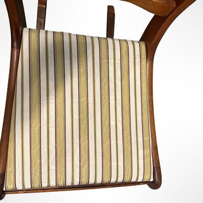 Vintage Wooden Carved-Back Rocking Chair