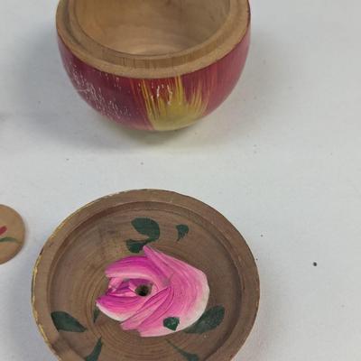 Vintage Wooden Tea set & Apple