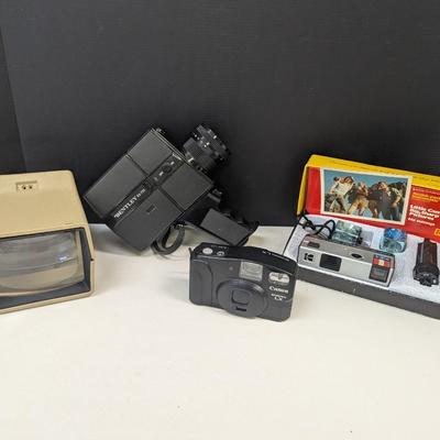 Electronics Equipment Canon Snappy LX - Kodak Instamatic 10 - Focal Magnum Slide Viewer Bentley BX-720 Movie Camera