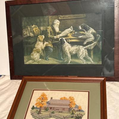 Sale Photo Thumbnail #405: Cross-stitch is 17x13, vintage 22.5 x 16.5