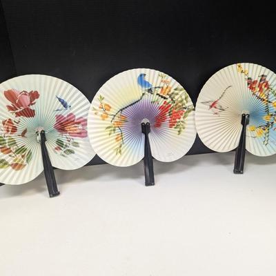 Decorative Birds & Flowers Chinese Paper Fans