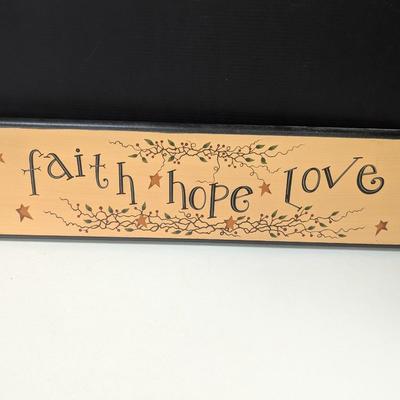 Faith Hope Love Wall Sign