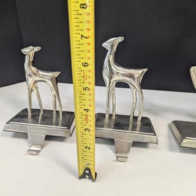 Silver Reindeer Stocking Holders