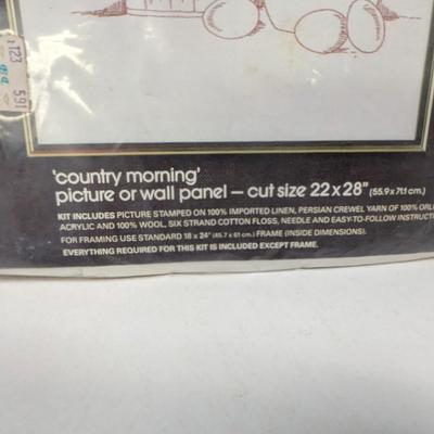 Bucilla Needlecraft "Country Morning" & Cross Stitch Picture Kit