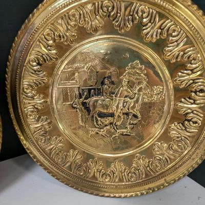 Brass Decorative Wall Plates Embossed 3D