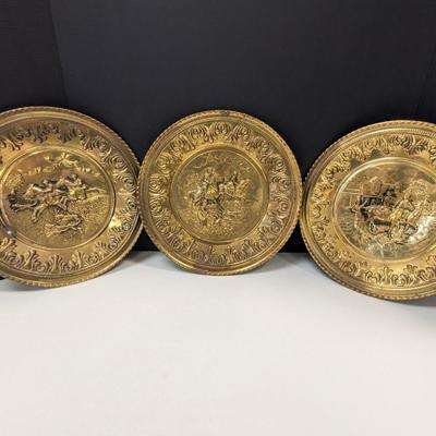 Brass Decorative Wall Plates Embossed 3D