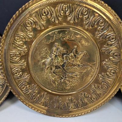 Brass Decorative Wall Plates Embossed 3D