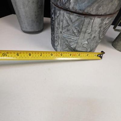 Galvanized Flower Holder - 2 Piece Canister - Mug