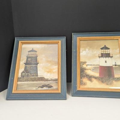 Approx 13" x 11" Framed Lighthouse Art