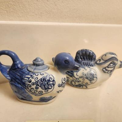 Blue and white Bird Set