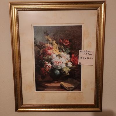 Floral Painting W/ Gold Frame