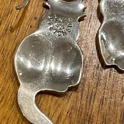 Sterling cat profile earrings