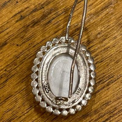 NV sterling mother of pearl and dangling earrings